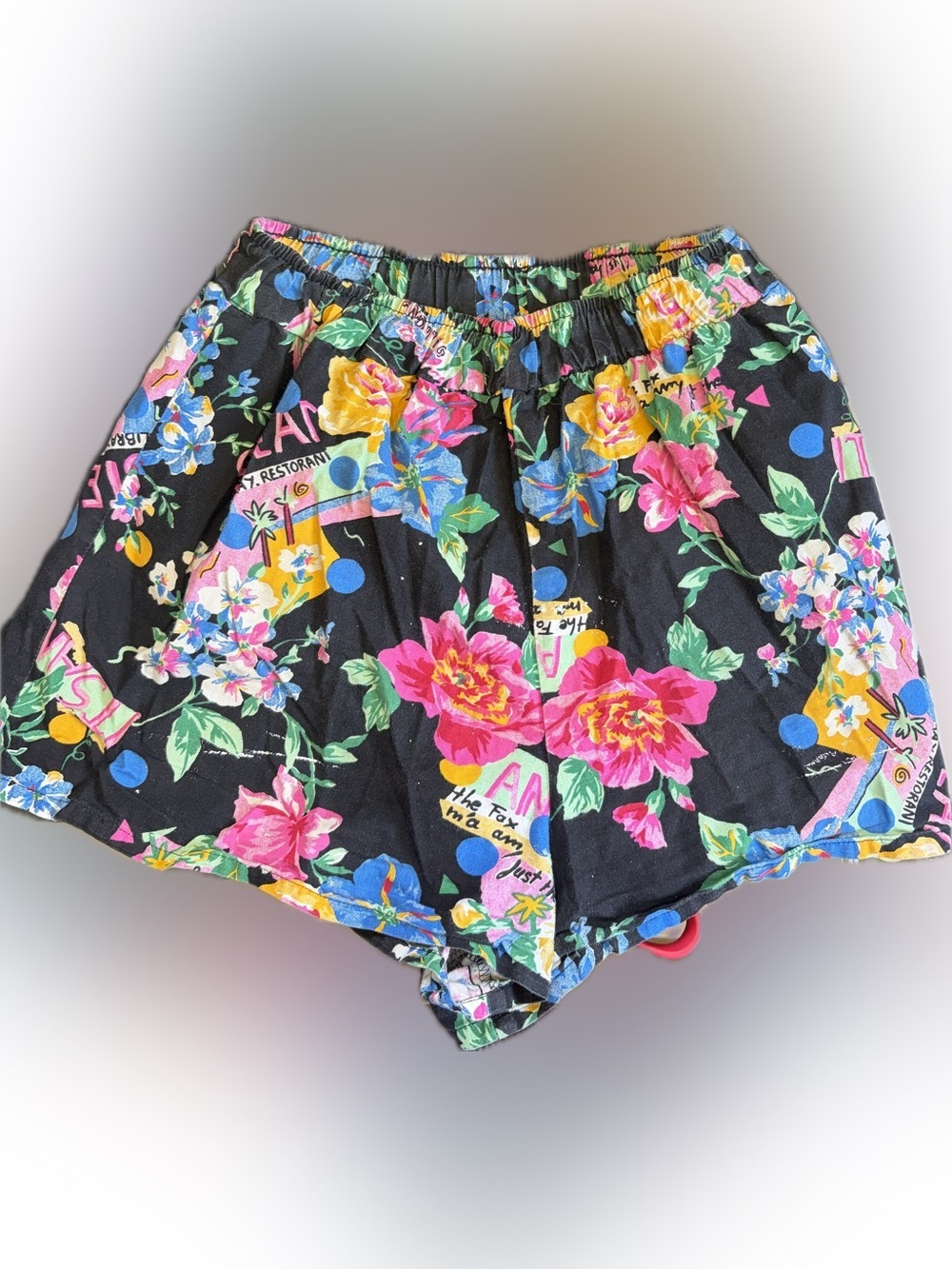 Vintage Sun Streak High-Waist Women's Floral Cotton Shorts
